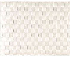 Saleen Tisch-Set, Flechtoptik, Maße: 30 x 40 cm, Eckig, Kunststoff, Weiß, 01010110101