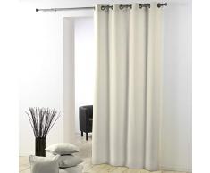 Douceur d Interieur Ösengardine 140 x 280 cm Metall, Polyester, Essentiel, naturfarben/beige