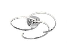 WOFI Deckenleuchte, Metall, Integriert, 27 W, Chrom, 47 x 47 x 14.5 cm
