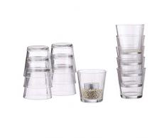 Relaxdays, klar Teelichtgläser 12er Set, konisch, Tischdeko, Gläser für Dessert, Votivgläser, Gastgeschenk, 7,5 cm Ø, Standard