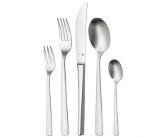WMF Corvo Besteckset, 6 Personen, 30-teilig, eingesetzte Messerklinge, Cromargan protect Edelstahl mattiert, kratzbeständig, spülmaschinengeeignet