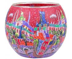 Himmlische Düfte Geschenkartikel GmbH Windlcht Teelichthalter, Glas, Bunt, ca. 9 x 11 cm