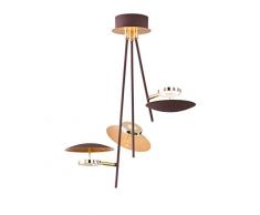 WOFI Deckenleuchte, Metall, Integriert, 9 W, Goldfarbig, 45 x 45 x 530 cm