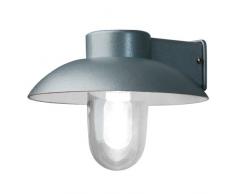Konstsmide Mani 415-310 Wandleuchte / B: 29cm T: 31cm H: 21cm / 1x60W / IP44 / lackiertes Aluminium / silbergrau