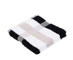 Gözze Handtuch 2er-Set, 100% Baumwolle, 50 x 100 cm, New York, Streifen, Schwarz/Weiß/Silber, 555-9100-A4