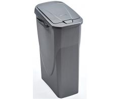 M-Home | EcoBin Mülltrenner | Connect Ready, Kunststoff, Metallgrau, 25 l
