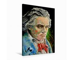 Calvendo Premium Textil-Leinwand 60 cm x 90 cm hoch Beethoven (1770-1827) | Wandbild, Bild auf Keilrahmen, Fertigbild auf echter Leinwand, Leinwanddruck Kunst Kunst