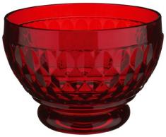 Villeroy & Boch Boston Coloured Dessertschale, 430 ml, Kristallglas, Klar/Rot