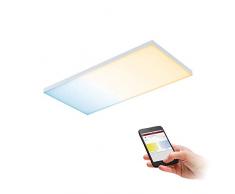 Paulmann 79827 LED Panel Velora eckig incl. 1x15,5 Watt dimmbar Deckenlampe Weiß matt Lichtpanel Metall Deckenlicht 2700 K, 15.5 W, 595x295mm