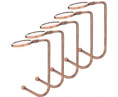 Sunshane 5 Stück Weihnachtsstrumpfhalter Mantel Haken Aufhänger Weihnachten Sicherheit Hängen Grip Strümpfe Clip für Weihnachtsfeier Dekoration, Rotbronze
