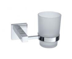 WENKO 17970100A Power-Loc Zahnputzbecherhalter San Remo - Zahnbürstenhalter, Befestigen ohne bohren, Messing, 13.5 x 9.5 x 9.5 cm, Chrom