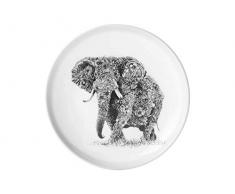 Maxwell & Williams DX0375 Marini Ferlazzo Teller African Elephant, aus Bone China Porzellan, Schwarz, Weiß, in Geschenkbox