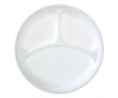 CORELLE geteilter Lunch Teller Winter Frost aus Vitrelle-Glas 22 cm, 6er-Set, weiß