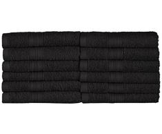 NatureMark 12x, 100% Baumwolle Gästetücher, schwarz, 12er Pack 30x50cm, 12