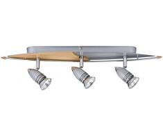 Paulmann 66213 Spotlights Hilke Balken 3x50W GU10 Alu/Holz 230V Metall/Holz 662.13 Deckenleuchte Lampe Deckenlampe Deckenstrahler
