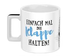 Sheepworld Wortheld-Tasse 45926, Tee-Tasse Klappe halten, Porzellan, 45 cl, schwarz-weiß