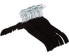 AmazonBasics Kleiderbügel für Hemd / Kleid, mit Samt überzogen, 30er-Pack, Schwarz