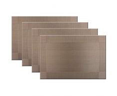 Bright Dream Tischsets Waschbar Leicht zu Reinigen PVC Tisch-Sets für Küche Tisch Heat-resistand Gewebtes Vinyl Tisch Mats Champagnerfarben