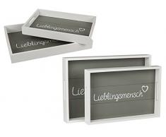 Out of the blue Tablett, Holz, Mehrfarbig, 35 x 24 x 25 cm, 2-Einheiten