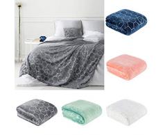 Eurofirany Tagesdecke Vanesa Wohndecke mit silbernem Honigwabe-Muster Kissenbezüge Kuscheldecke Sofadecke, Polyester, Silber, 170x200 cm