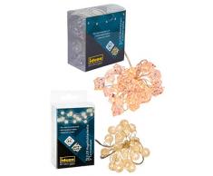 Idena LED Dekolichterketten mit 20 LED Kugeln, in Kristalloptik und mit 20 LED in Diamantenform, Batterie betrieben, 6 Stunden Timer Funktion, für Partys, Hochzeit, Deko, Sommer, als Stimmungslicht