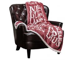 Chanasya, 5-teiliges Überwurfdeckenset mit positiven Gedanken in englischer Sprache wie warme Umarmungen, heilende Energie, heilenden Gedanken, Geschenkpackung, Überwurfdecke – Aufdruck mit schönen Nachrichten, Nackenkissen,