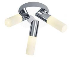 Trio Leuchten LED Deckenleuchte Dylan 683310306, Metall, Chrom, Acryl weiß, 3 x 4.3 Watt