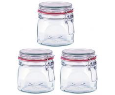pajoma Drahtbügelglas, 3X 500 ml Fassungsvermögen inkl. Gummidichtung