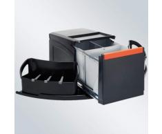 FRANKE Sorter Cube Abfallsorter Abfalleimer Mülleimer Abfallsammler, schwarz, 34,5 x 70 x 35,5 cm