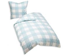 fleuresse Riva 143389 Fb. 12 Feingewebe Bettwäsche Karo, Baumwolle, 135x200 cm, aqua