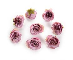 Seidenblumen in Großhandel Kunstblumen Köpfe Pfingstrose Blütenkopf Seide Künstliche Blumen Hochzeit Dekoration DIY Girlande Handwerk Blume 30 Stück 4 cm grau