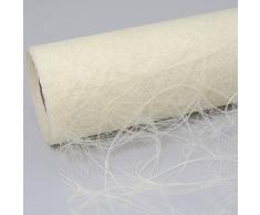 Sizoweb Tischband - 25 Meter Rolle + 100 Deko Herzen Gratis (20cm Breite, in Creme)