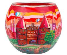 Himmlische Düfte Geschenkartikel GmbH Windlicht Teelichthalter, Glas, Bunt, ca. 9 x 11 cm