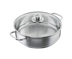 KUHN RIKON 37397 Today Gourmettopf 5.0L/28cm Kochtopf mit Glasdeckel, Edelstahl, Silber, 28 cm