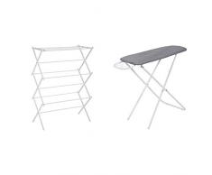 AmazonBasics Klappbarer Wäscheständer, Weiß & Bayer Chic 2000 742 76 Kinder-Bügelbrett, Haushaltsspielzeug, Jeans grau, Grey