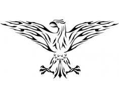 INDIGOS 4051095096733 Wandtattoo w682 Flamme Adler Wandaufkleber in 3 GrÃ¶Ãen, 120 x 66 cm, schwarz