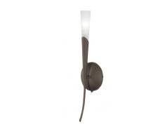 Trio-Leuchten 2670911-24 Wandleuchte inklusiv 1x G9/28 W Eco, mit Schalter, rostfarbarbig, Glas alabasterfarbig weiÃ