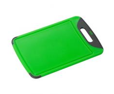 Silit Schneidebrett Tranchierbrett grün 38 x 25 cm rechteckig aus hochwertigem Kunsstoff Saftrillen mit praktischem Griff spülmaschinengeeignet leichte Reinigung hygienisch klingenschonend