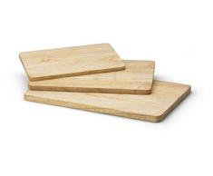 Continenta Schneidebrett aus Gummibaumholz, Tranchierbrett, Brotzeitbrett, Küchenbrett, Maße: 29 x 18,5 x 1,2 cm, 1 Stück