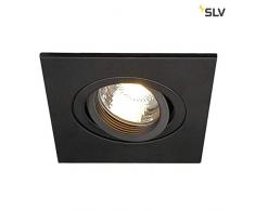 SLV LED Deckeneinbaustrahler NEW TRIA 78 XL I eckig, QPAR 51, GU10, single, CS, Clipfedern, matt schwarz, Einbauleuchte, Deckenstrahler, Deckenleuchte, schwenkbare Deckeneinbauleuchte, Indoor