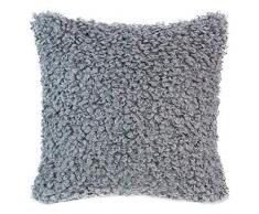 Icosy Kissenbezug für Sofa, Schlafzimmer, mongolisches Kunstfell, 45,7 x 45,7 cm 1 PCS Curly Grey