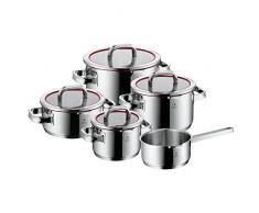 WMF Function 4 Topfset 5-teilig, Cromargan Edelstahl poliert, Töpfe mit Glasdeckel, 4 Abgießfunktionen, Induktionstöpfe, Topf Induktion, Innenskalierung, unbeschichtet