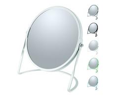 Spirella Schminkspiegel Kosmetikspiegel Badezimmerspiegel Akira 5-Fach Vergrößerung - matt Weiß