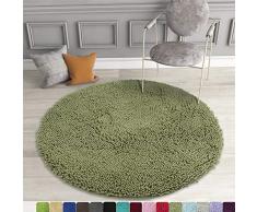 MAYSHINE Fußmatte, saugfähig, Mikrofaser-Chenille, strapazierfähig, schnelltrocknend, waschbar, verhindert Schlamm Round 34 inches salbeigrün