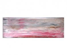 Panoramabild auf Leinwand und Keilrahmen 150x50cm Kunstmalerei rot beige abstrakt