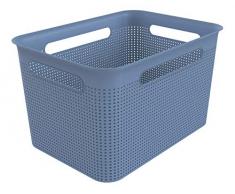 Rotho Brisen Aufbewahrungsbox 16 l, Kunststoff (PP), Blau, 16 Liter (36 x 26,2 x 21 cm)