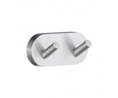 Smedbo Home verchromter matt doppelt Handtuch Haken, Silber