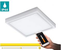 EGLO connect LED Außen-Deckenlampe Argolis-C, Smart Home Außenleuchte für Wand und Decke, Deckenleuchte aus Alu und Kunststoff, dimmbar, Weißtöne einstellbar, IP44, 30 x 30 cm, weiß
