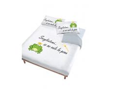 Digital cp-dig-2p Bettbezug, 100% Baumwolle, Doppelbett 703 Weckt mich (250 x 200 cm + 2/52 x 82 cm) grün