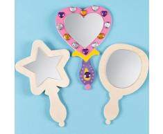 Baker Ross Spiegel aus Holz für Kinder zum Bemalen und Dekorieren - für Prinzessinnen und Mottoparty (3 Stück)